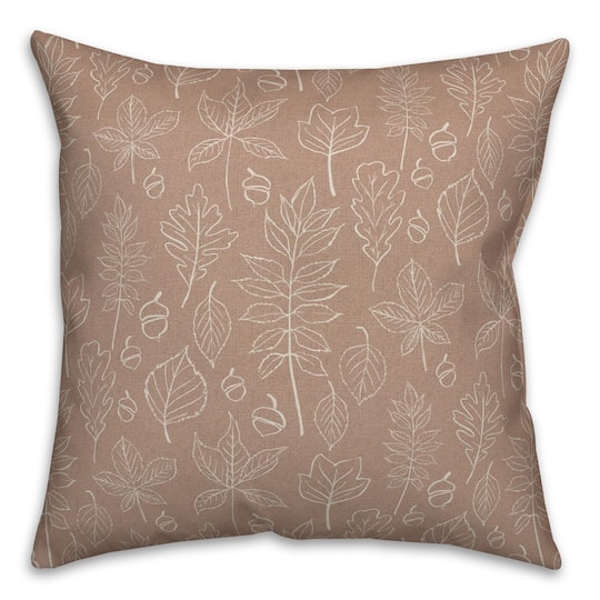 Dusty Rose Leaf Pattern Throw Pillow